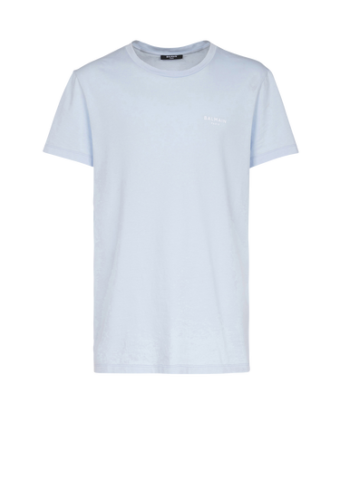 T-shirt in cotone eco-design con piccolo logo Balmain Paris floccato