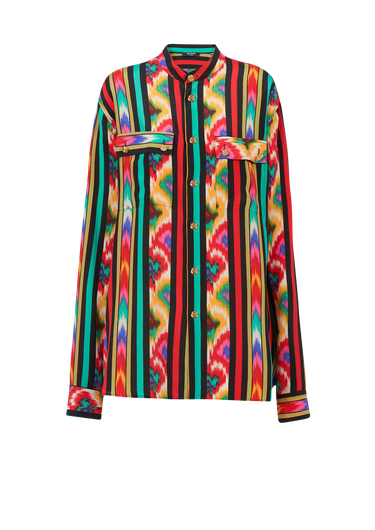 Camicia in seta multicolore