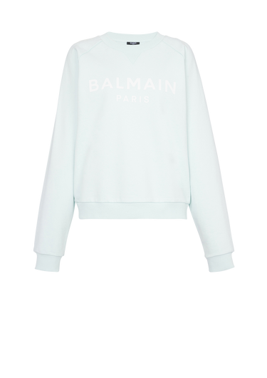 Felpa in cotone con logo Balmain