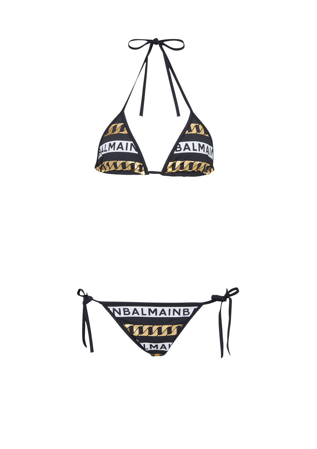 Bikini con logo Balmain, nero, hi-res