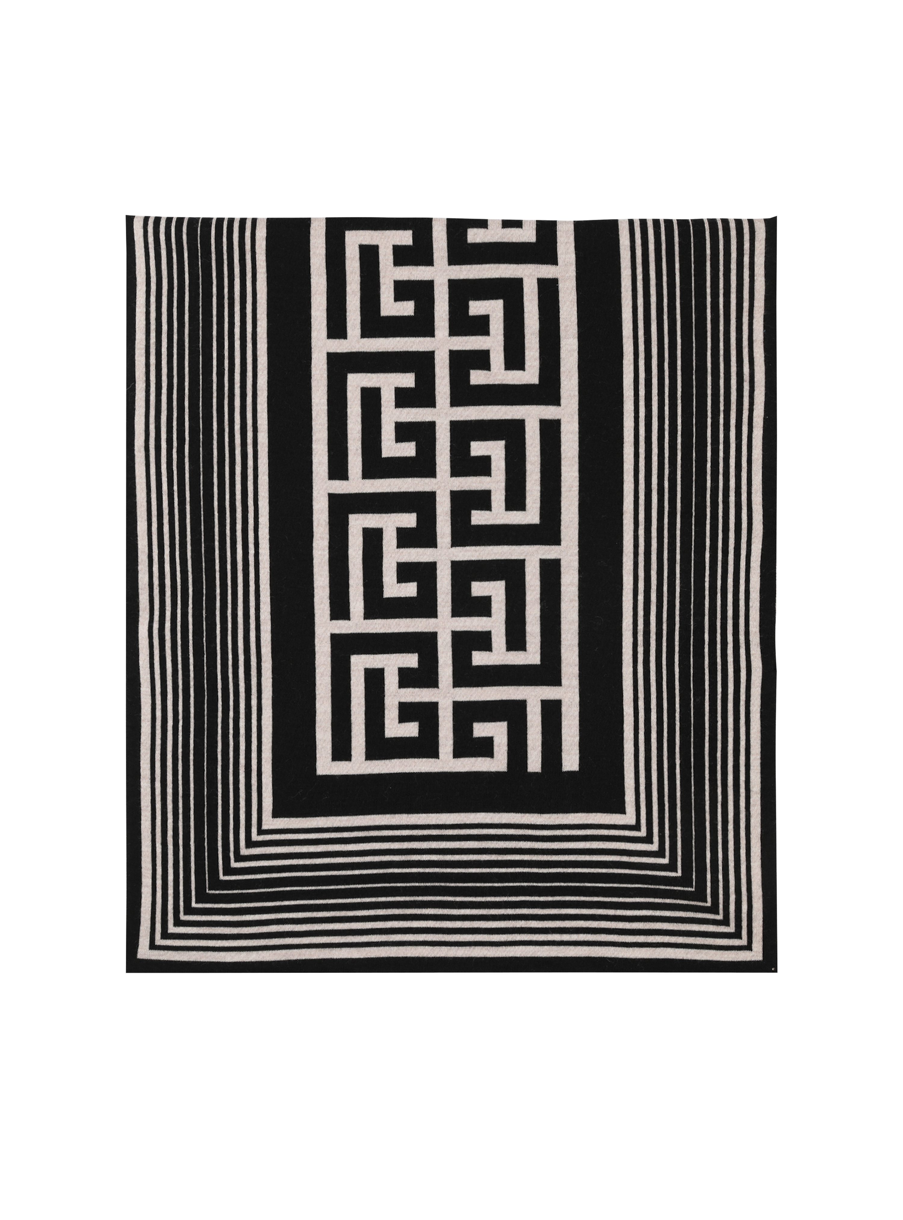 Sciarpa in lana con monogramma Balmain, nero