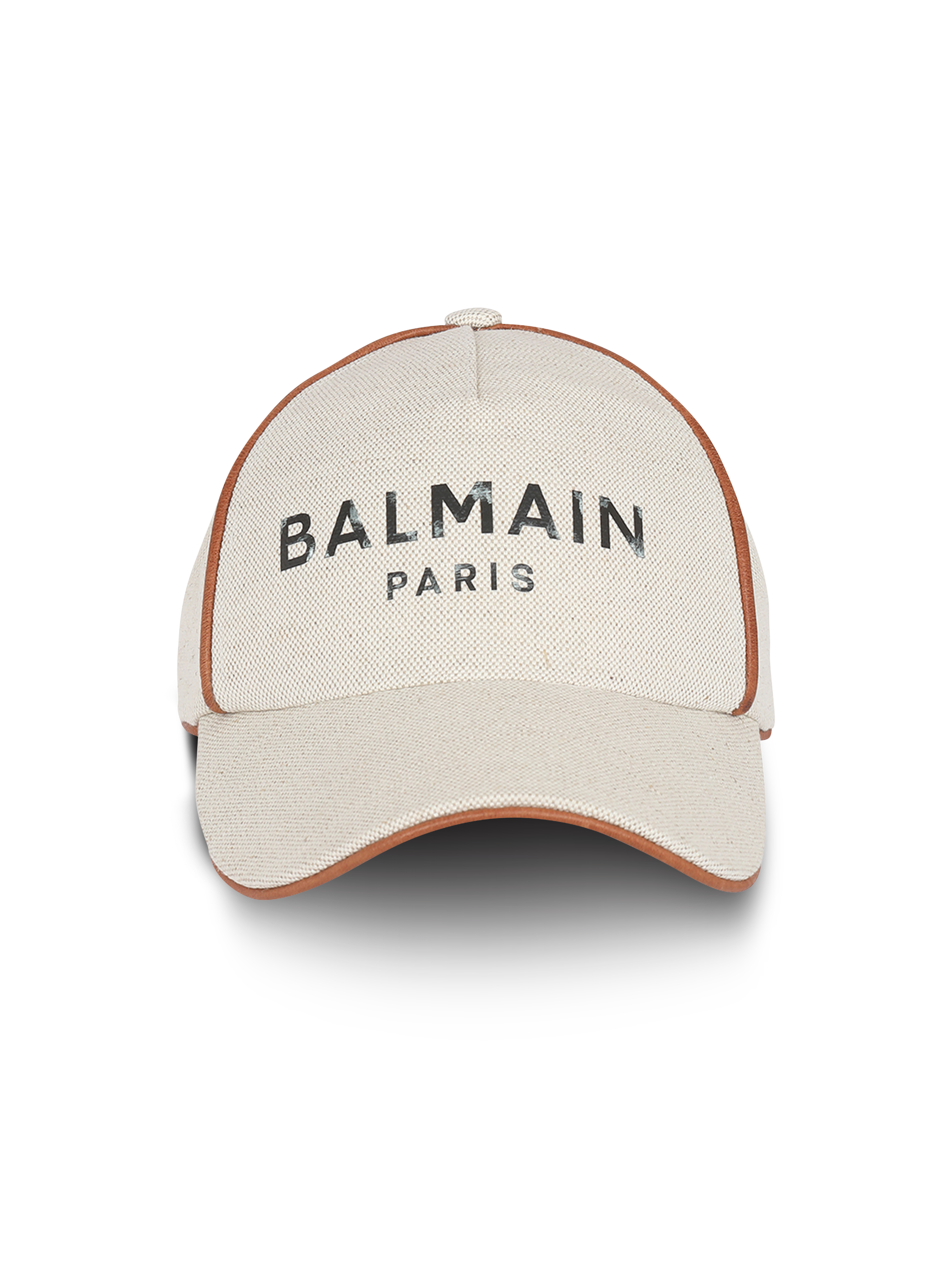 Cappellino B-Army in cotone con logo Balmain marrone, bianco