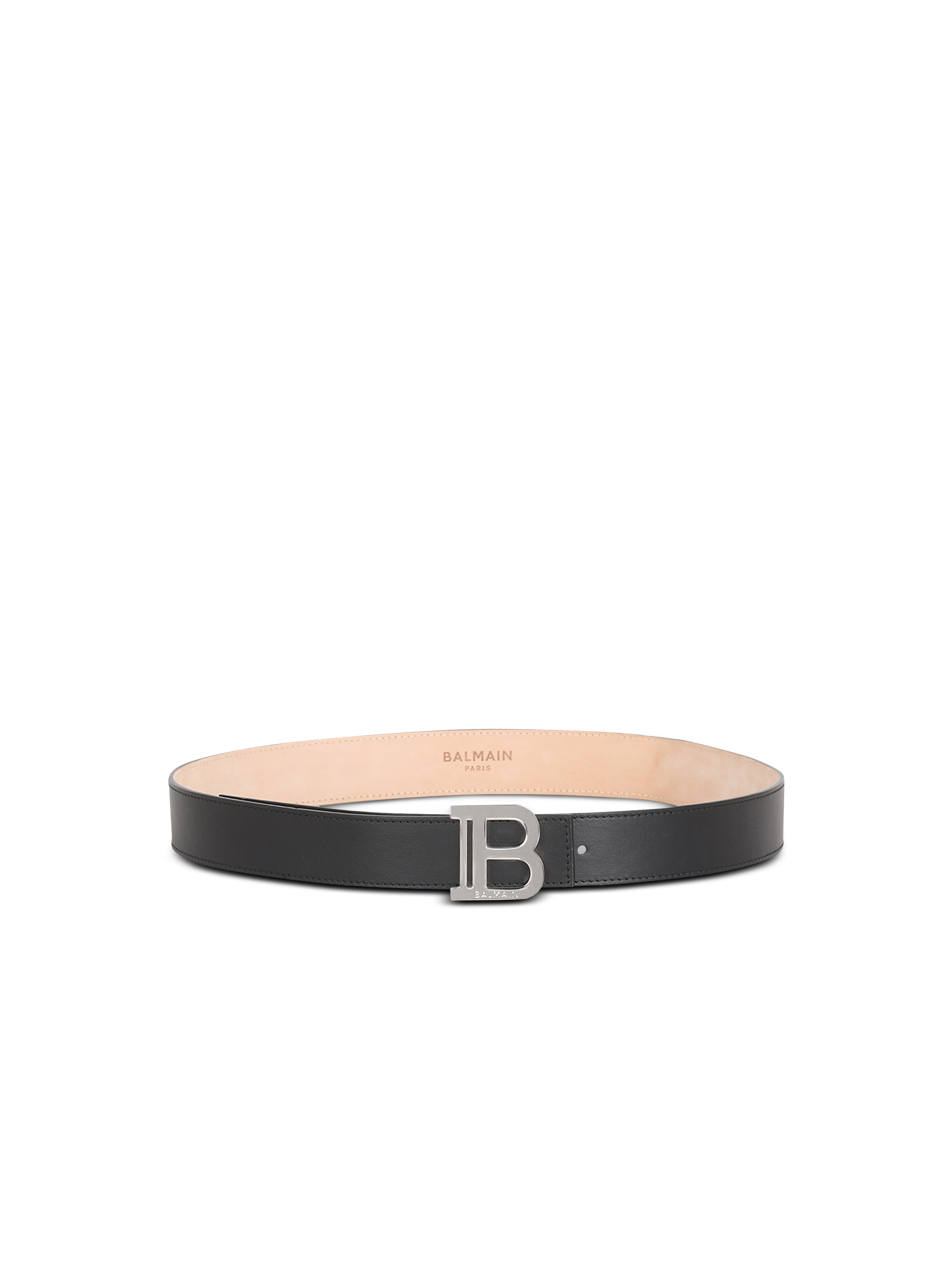 Cintura B-Belt in pelle liscia, nero
