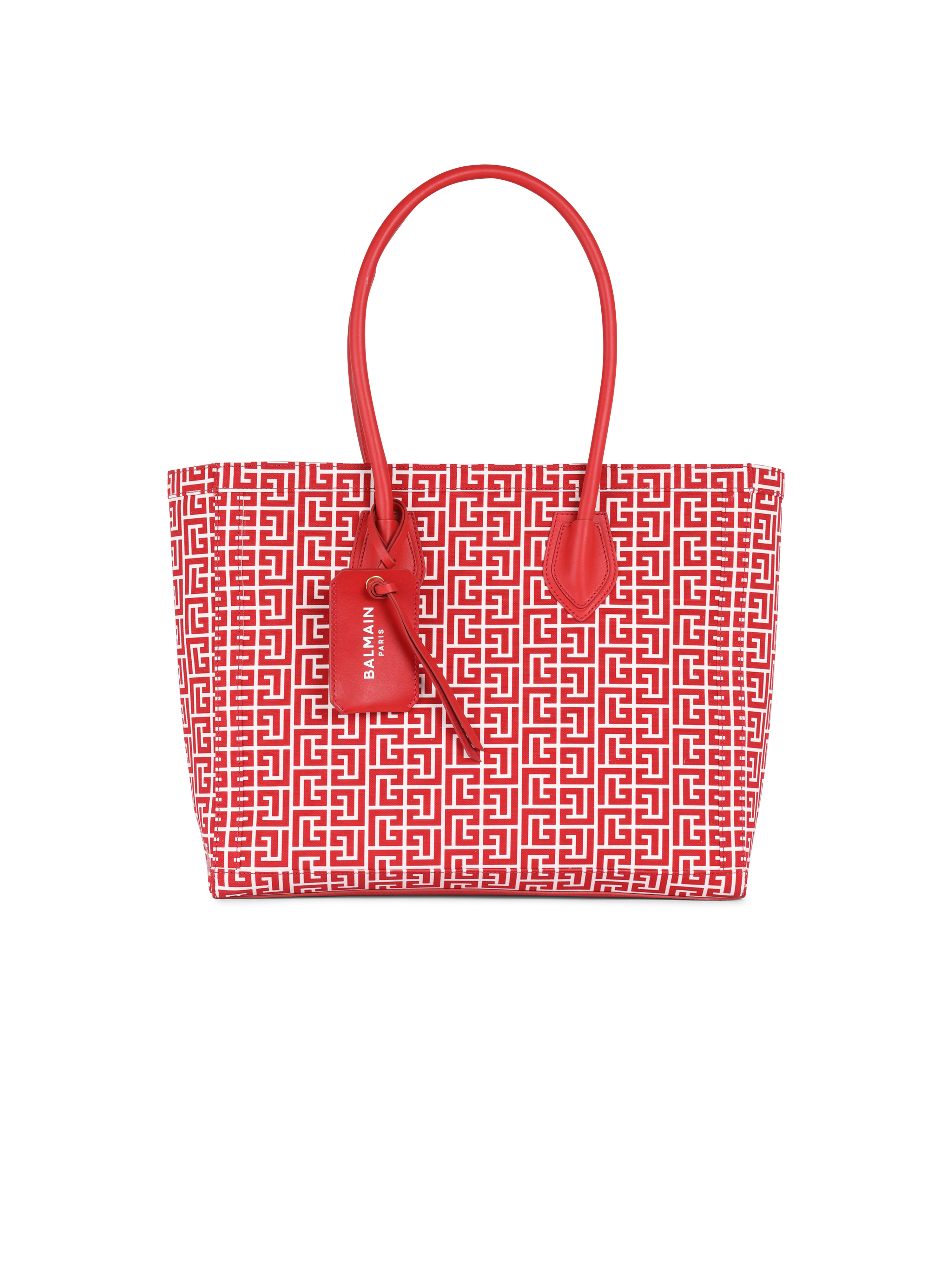 Tote bag B-Army 42 in tela con monogramma, rosso