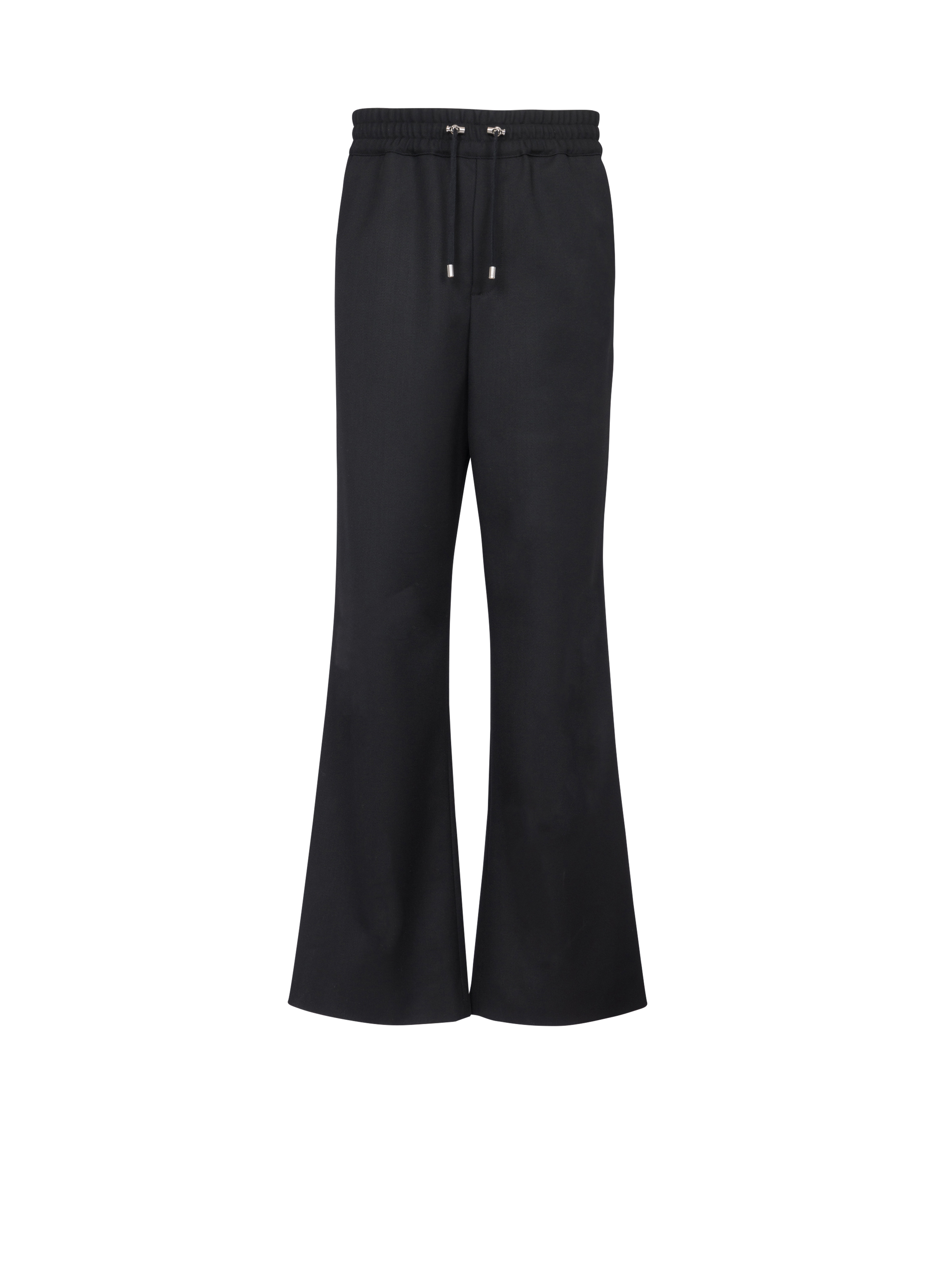 Pantaloni stile pigiama in lana, nero
