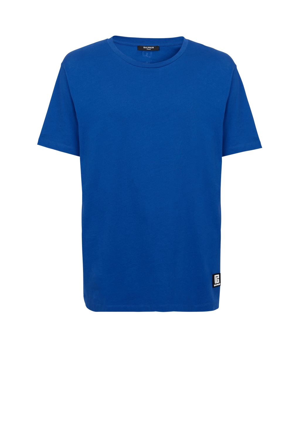T-shirt oversize in cotone eco-design con logo Balmain, blu scuro, hi-res