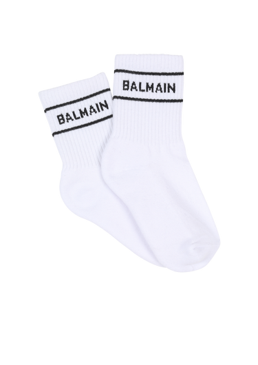 Calzini in cotone con logo Balmain