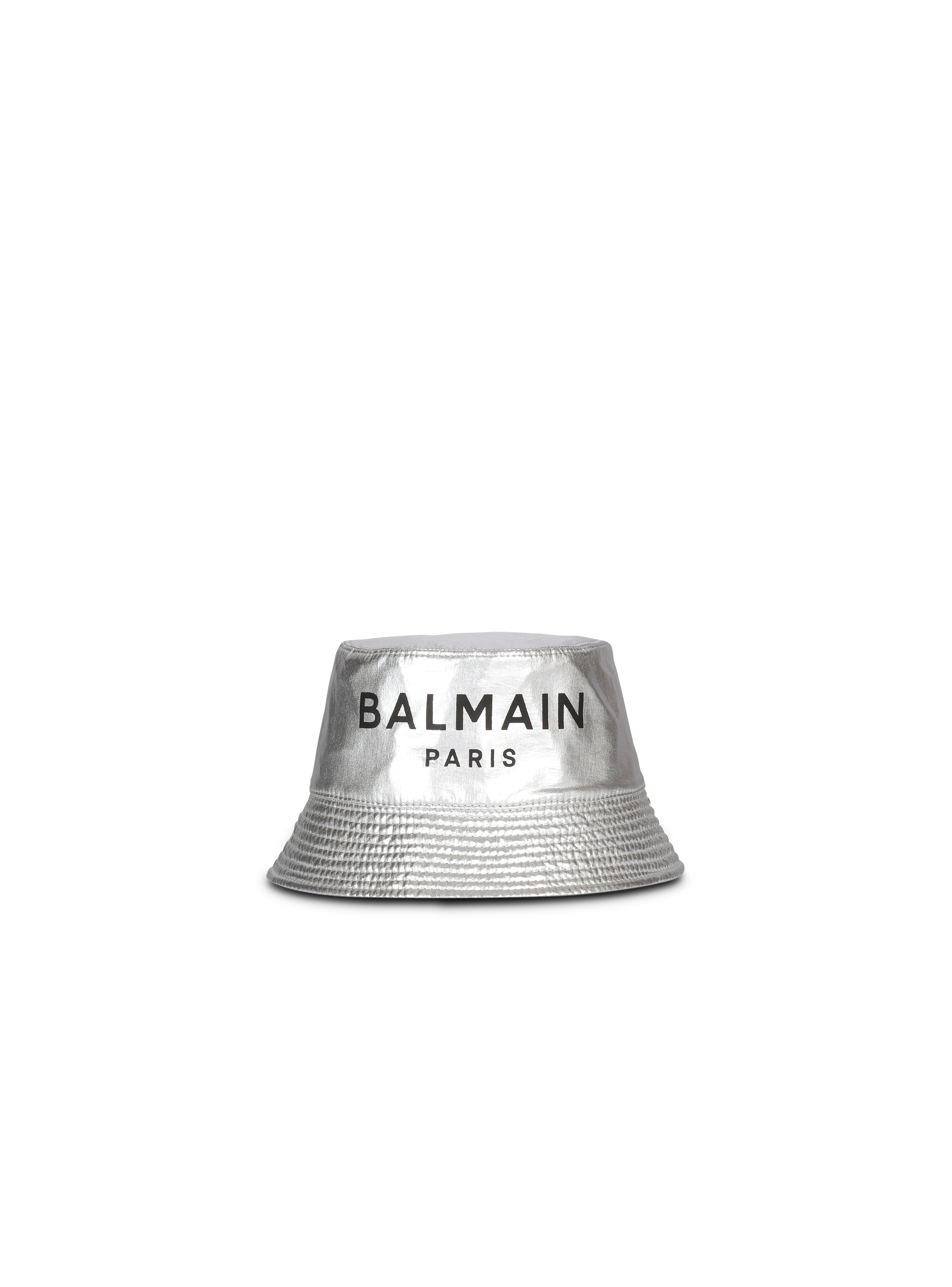 Cappello alla pescatora con logo Balmain, argento