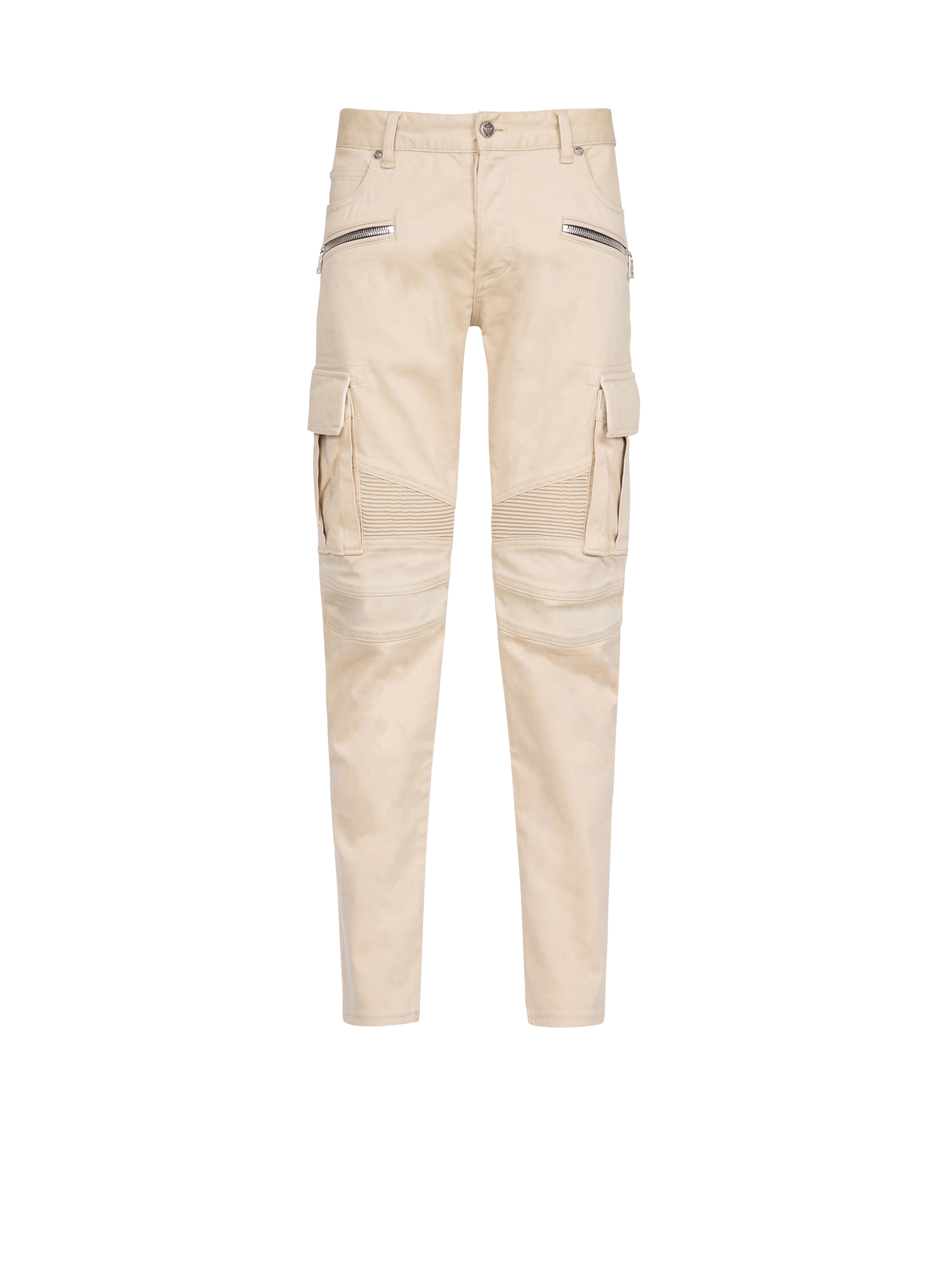 Pantaloni cargo in cotone, beige