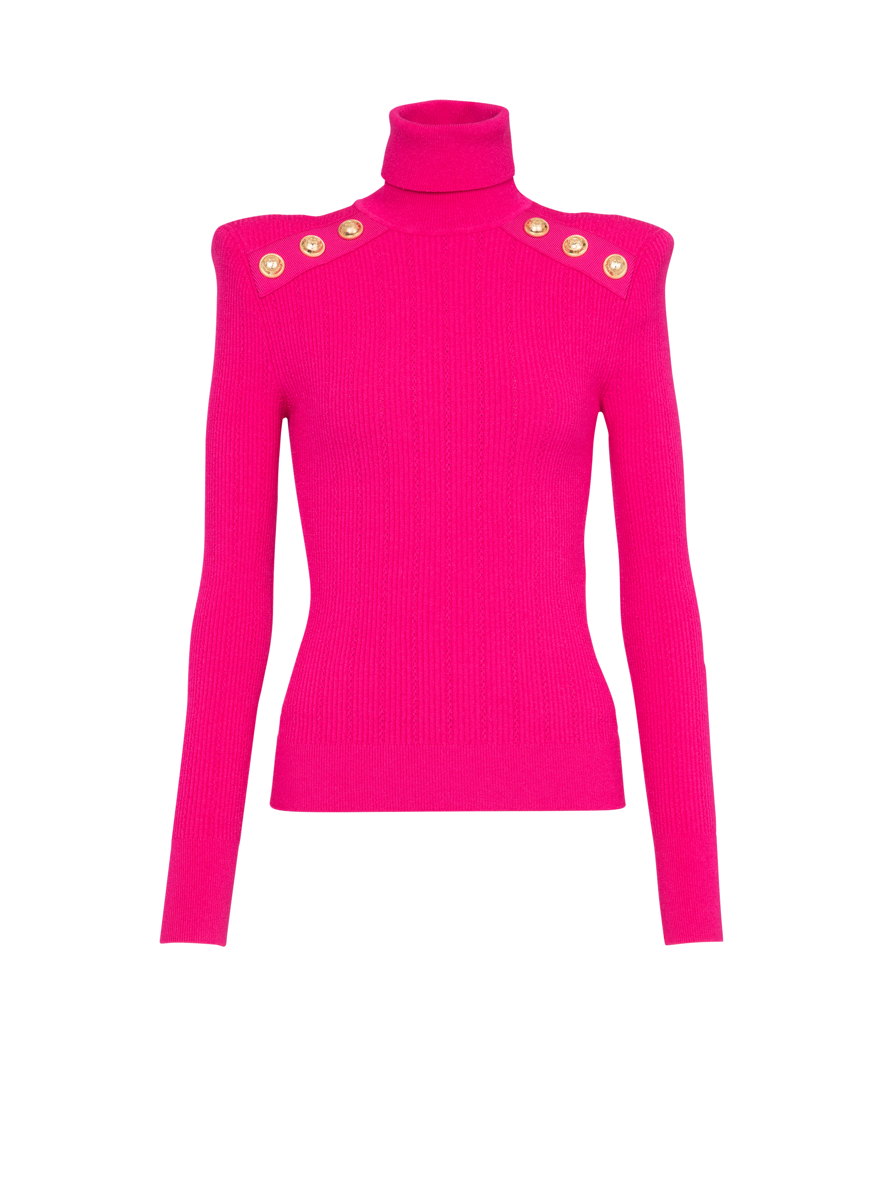 Pullover in maglia con bottoni dorati, rosa
