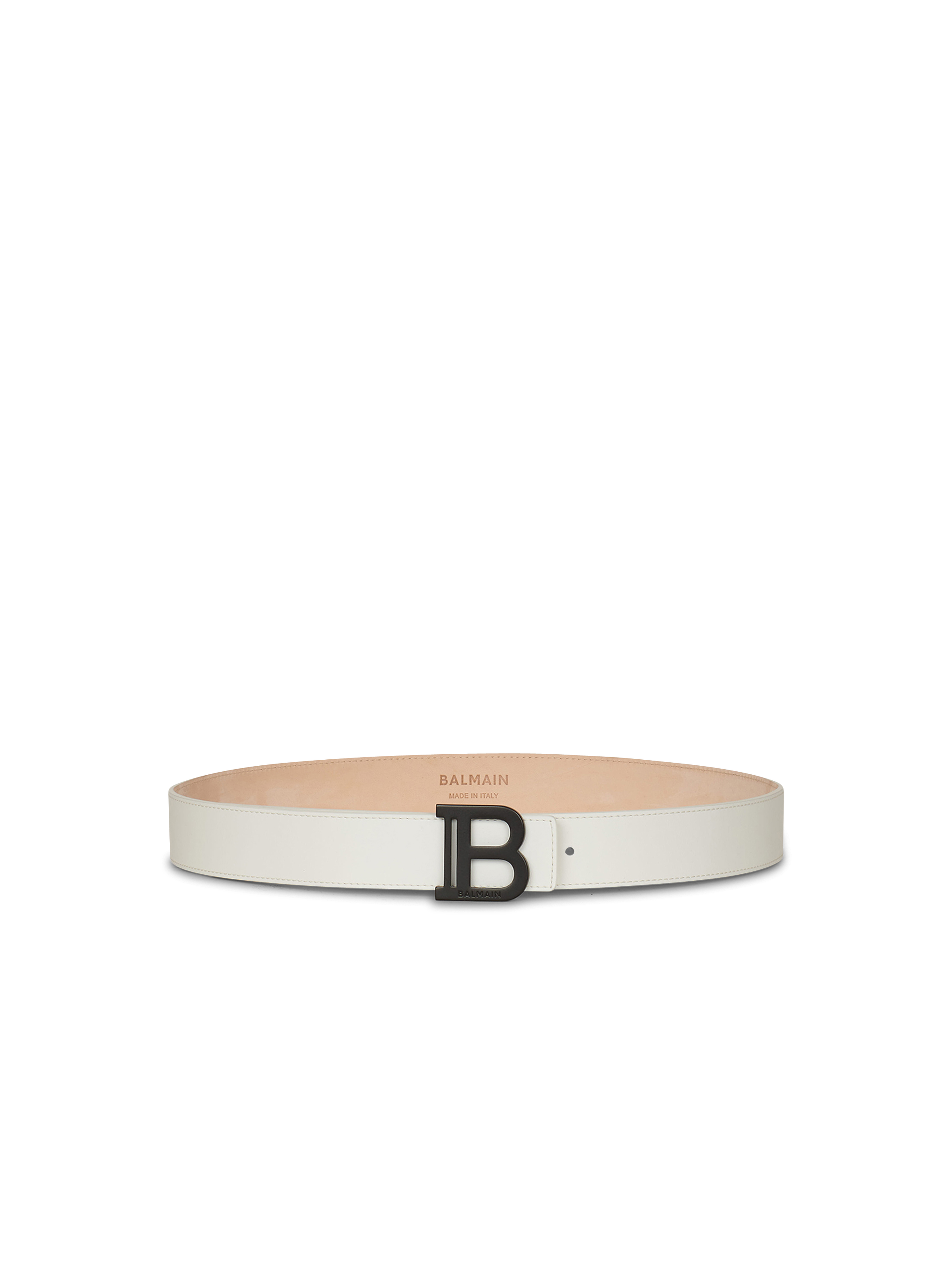 Cintura B-Belt in pelle liscia, bianco