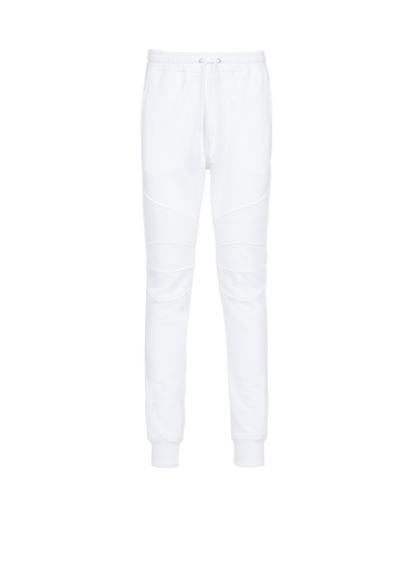 Pantaloni sportivi in cotone con logo Balmain Paris floccato