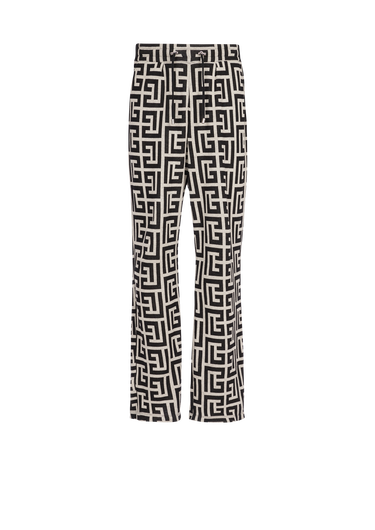 Pantaloni pigiama ampi con monogramma Balmain jacquard