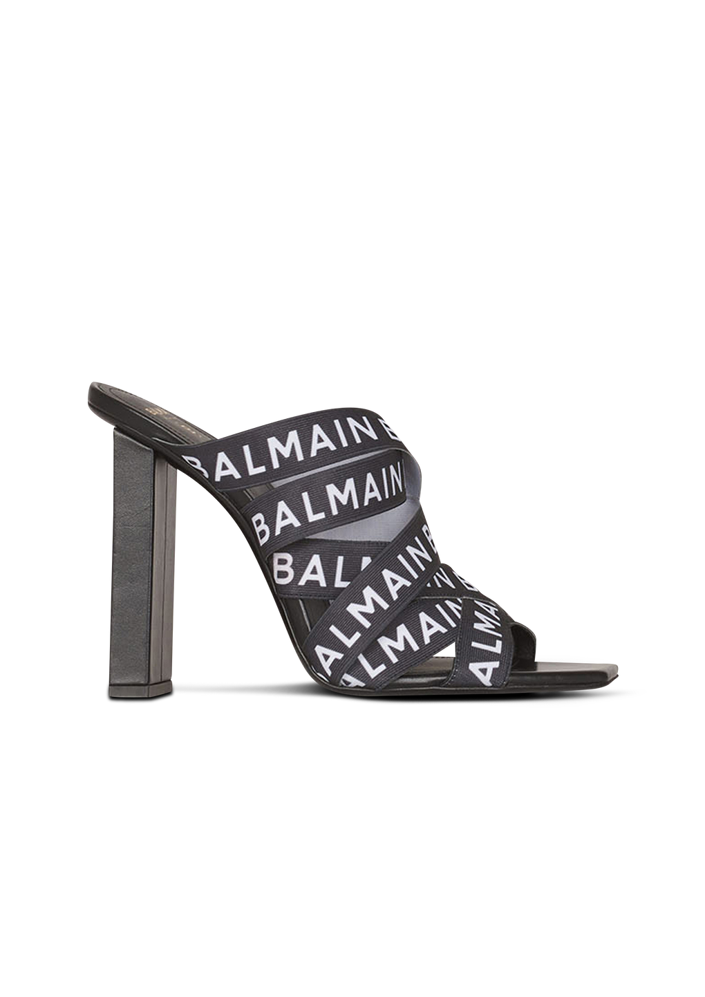 Sandali Union con logo Balmain, nero, hi-res