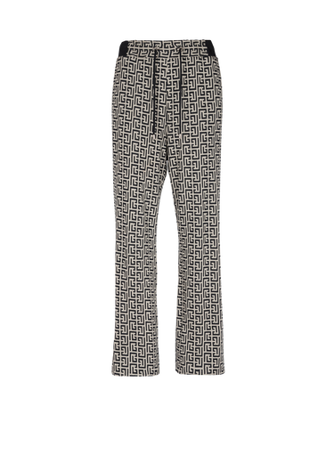 Pantaloni ampi in jersey con monogramma Balmain