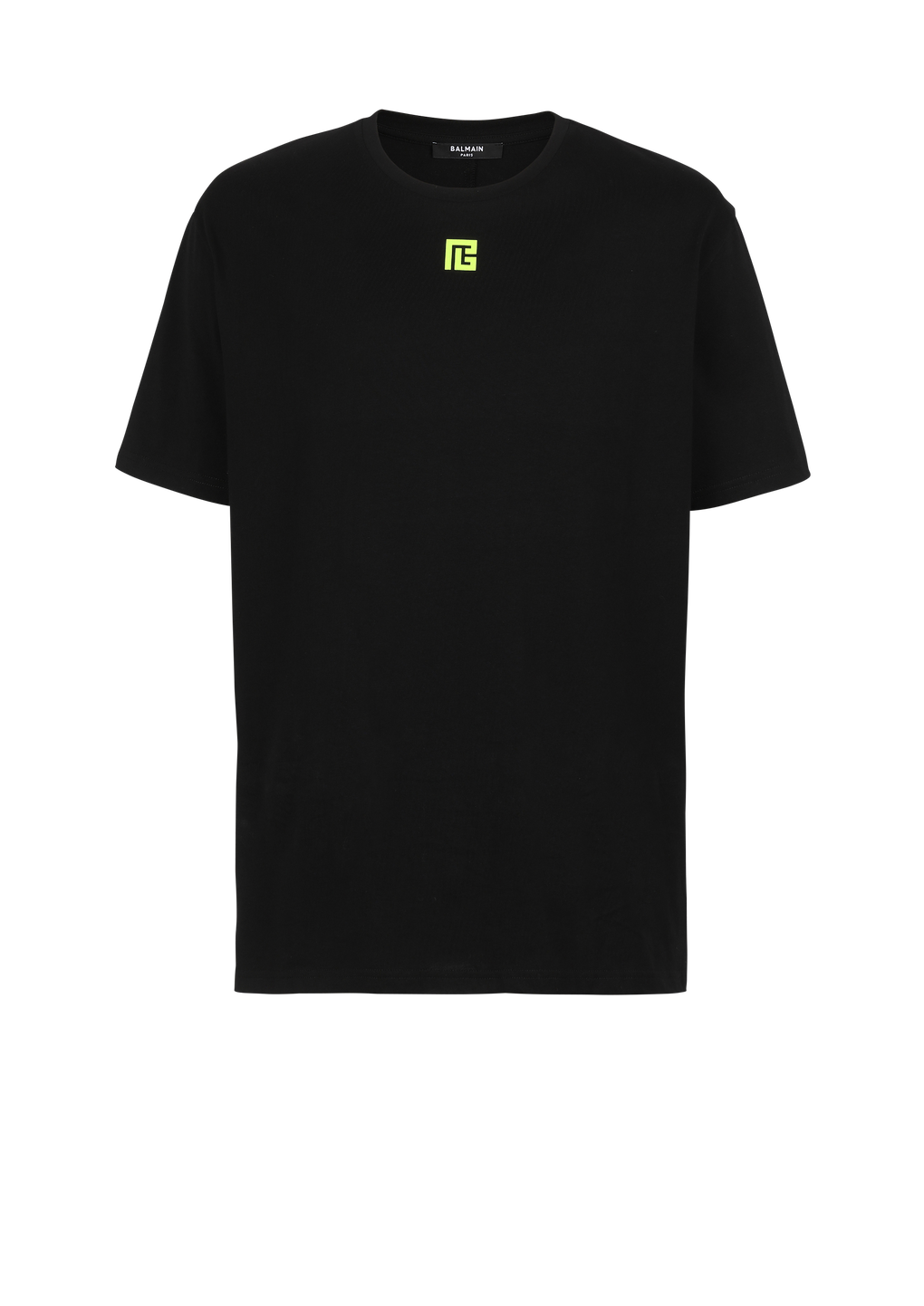 T-shirt in cotone con maxi logo Balmain sul retro, nero, hi-res