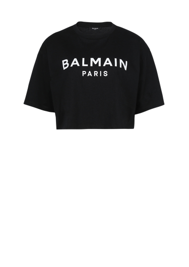 T-shirt corta in cotone con logo Balmain