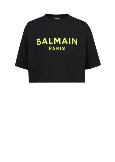 T-shirt corta in cotone con logo Balmain