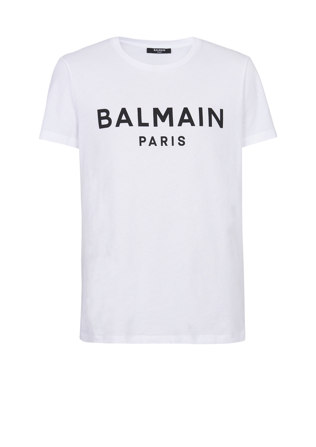 T-shirt in cotone con logo Balmain Paris, bianco, hi-res