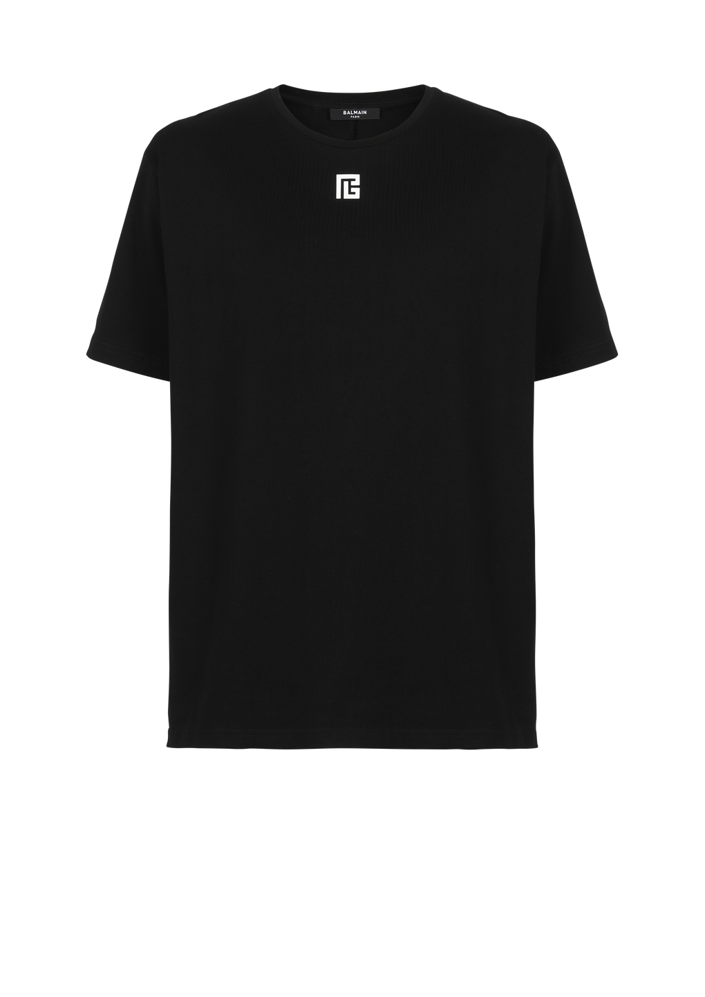 T-shirt oversize in cotone con maxi logo Balmain, nero, hi-res