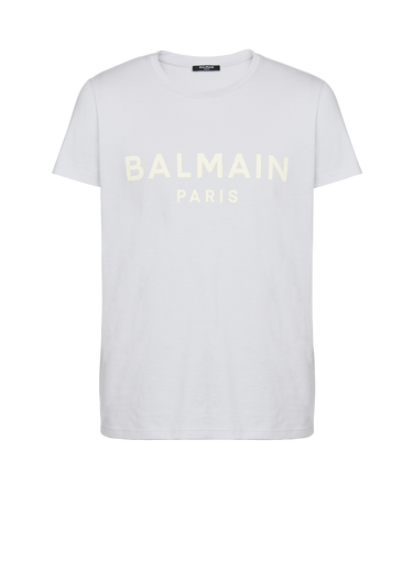 T-shirt in cotone con logo Balmain Paris