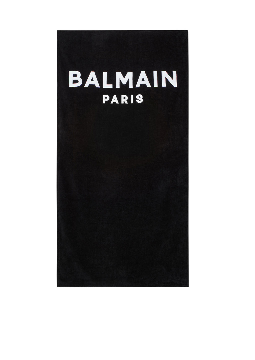 Telo mare con logo Balmain stampato, nero, hi-res