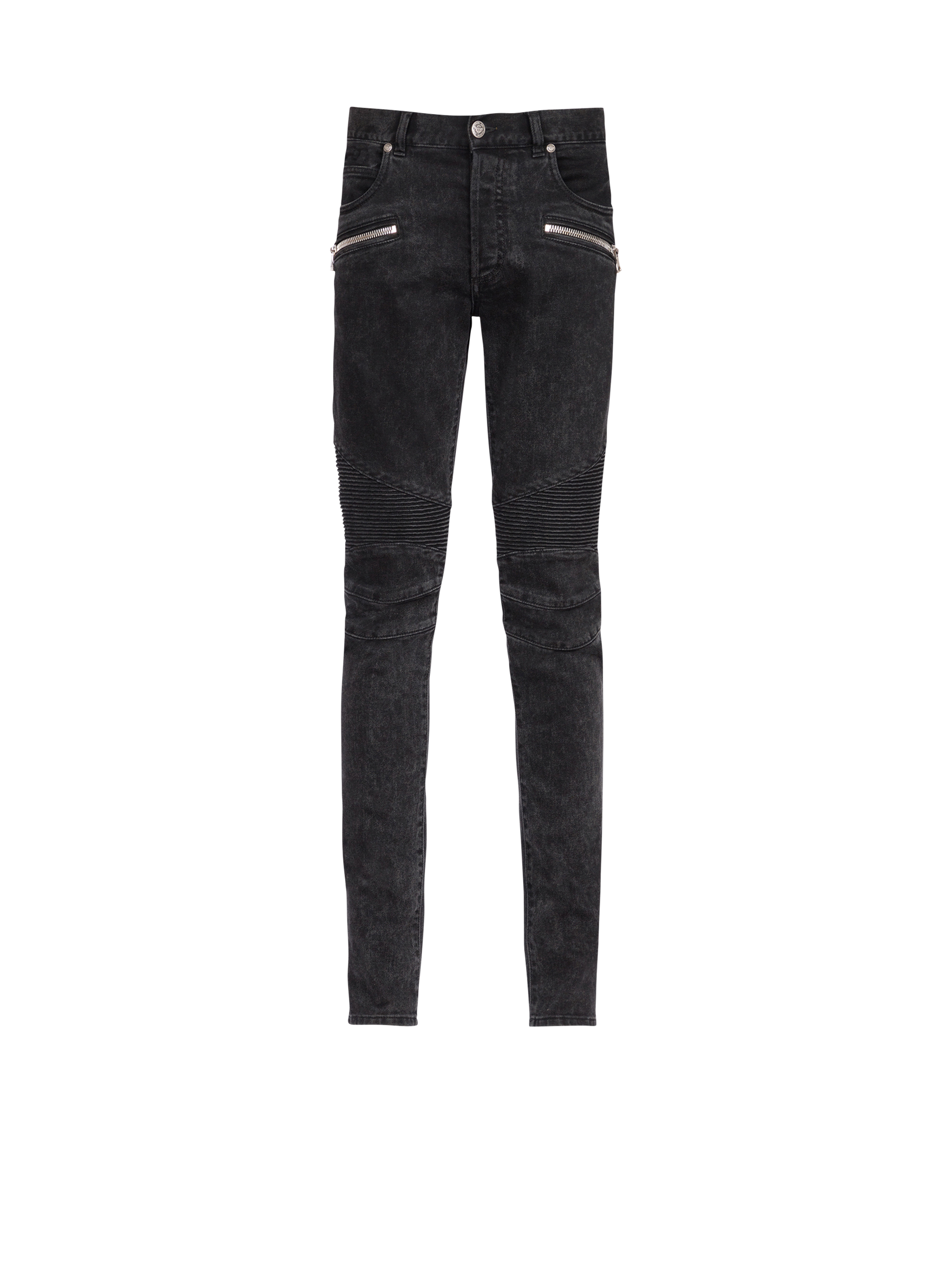 Jeans slim-fit in cotone, nero