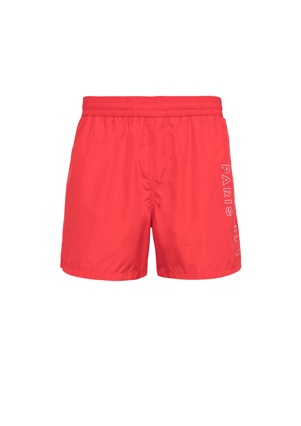 Shorts da bagno con logo Balmain, rosso, hi-res
